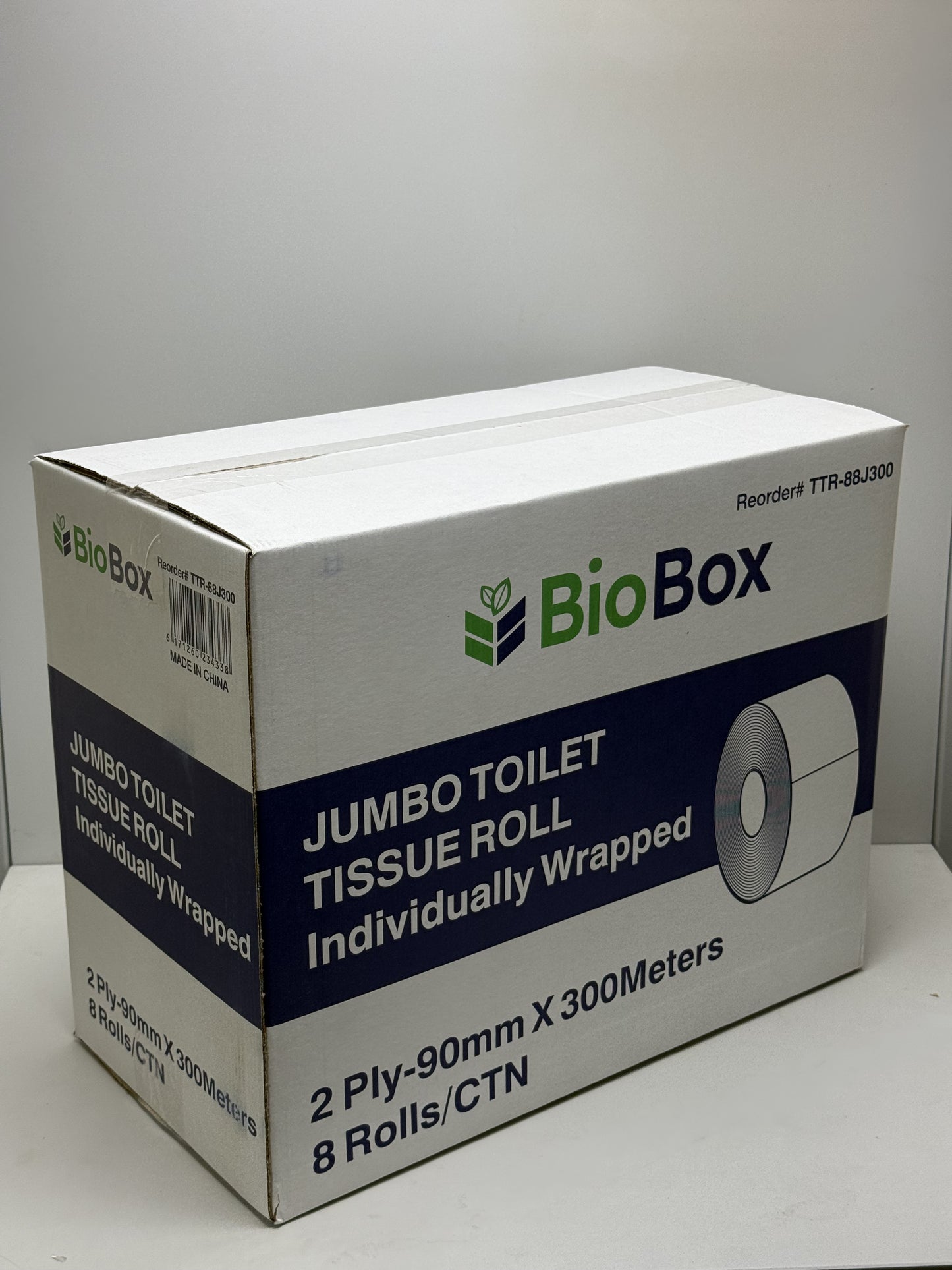 (BioBox) Jumbo Toilet Roll (8 Rolls/Ctn) - Individually wrapped