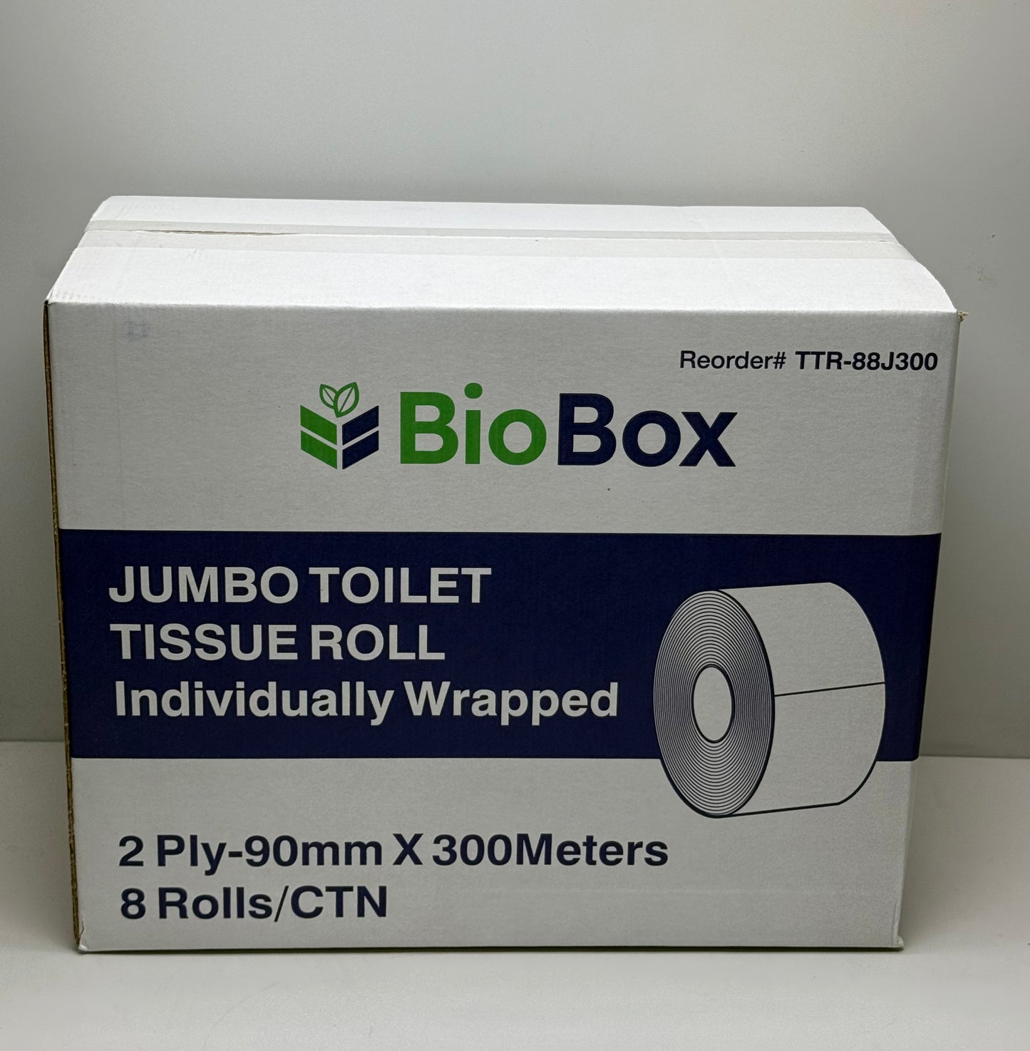 (BioBox) Jumbo Toilet Roll (8 Rolls/Ctn) - Individually wrapped