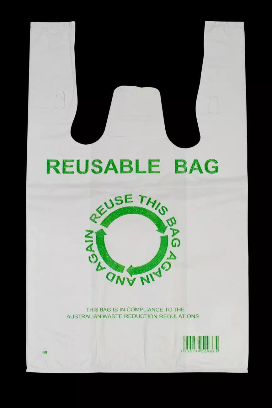 Super Jumbo (Printed) - Reusable Plastic Singlet Carry Bags 40um